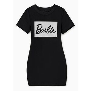 PatPat Mommy & Me Toddler Barbie Cotton Bodycon T-Shirt Dress - Black - 3-4T